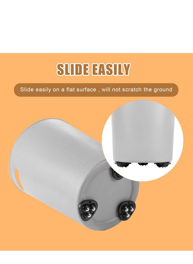 16 Pcs Mini Sticky Pulley Self Adhesive Caster Wheels 360 Degree Rotation Swivel Wheels Roller Pulley Tiny Wheels for Toy Car Storage Box Shoe Racks Trash Can DIY Black
