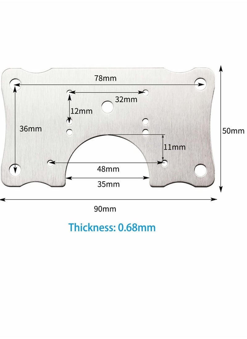 Cabinet Hinge Repair Plate, Stainless Steel Kits with Mounting Screws Wooden for Protecting Furniture and Kitchen Cabinet(4 Half Hole)