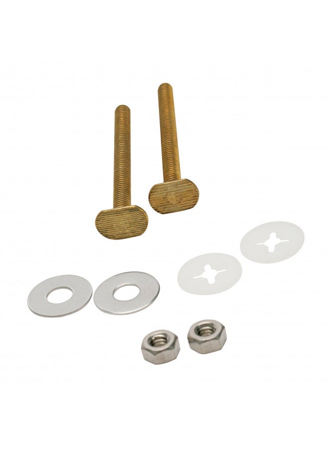 Fluidmaster 7111 Universal 3-Inch Bowl to Floor Bolts, Includes 2 Brass Bolts