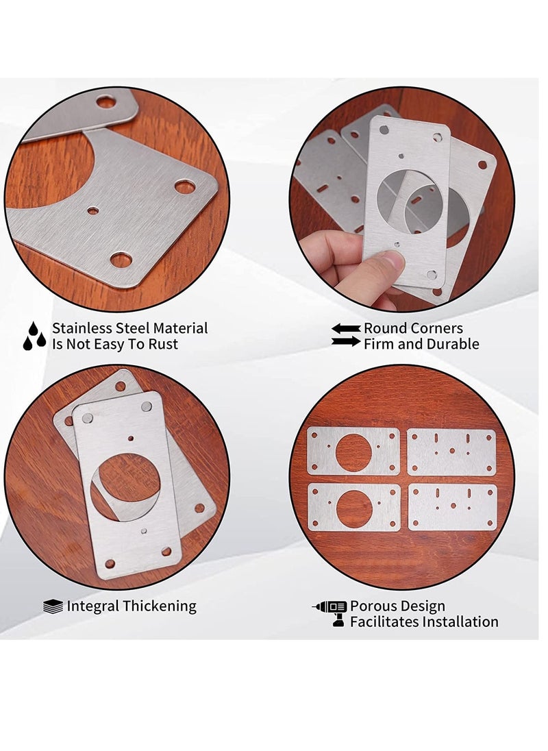 Hinge Repair Kit, Cabinet Door Hinge Repair Plate Hinge Fixing Plate for Kitchen Cupboard Door Locker Cabinet Door Hinge Repair Brackets with Mounting Screws 8 Pack