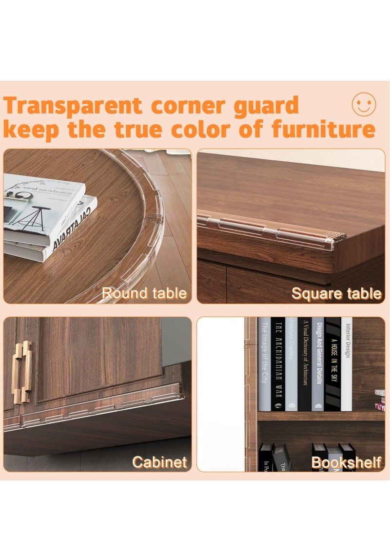 Edge Protectors, 4 Pcs Baby Safety Corner Protectors, Edge Protector Strip, Clear Adhesive Long Strip Table Corner Edge Guards, for Table Cabinets Drawers Furniture