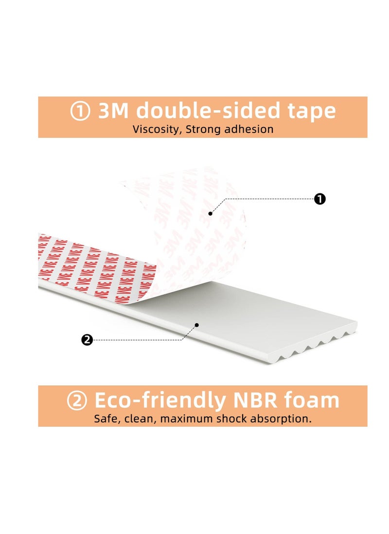 Baby Proofing 32.8ft Edge Corner Protector, Extra-Wide Soft Safety Guards, Proof Foam Padding, with 3M Strong Adhesive Double Sided Tape, Baby Proofing Padding, for Fireplace, Desk, Table (White)