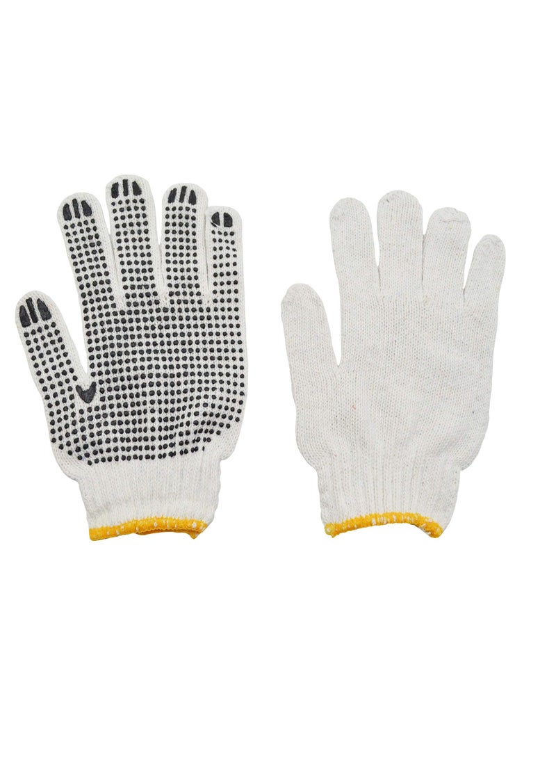 24 Pairs PVC Dotted Knit Work Gloves for Men Women Comfortable Non Slip Cotton Gloves Work Gloves for Painter Mechanic Industrial Warehouse Gardening Construction One Size Bulk