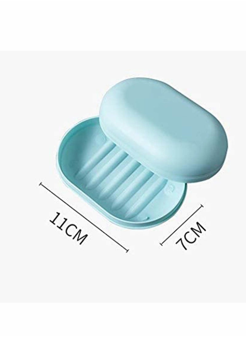 2Pack Soap Dish Travel Soap Box Soap Container Container Soap Tray, Soap Box Case, Holder for Sponges Hand Soap Dish Perfect for Gift, Travel Blue White