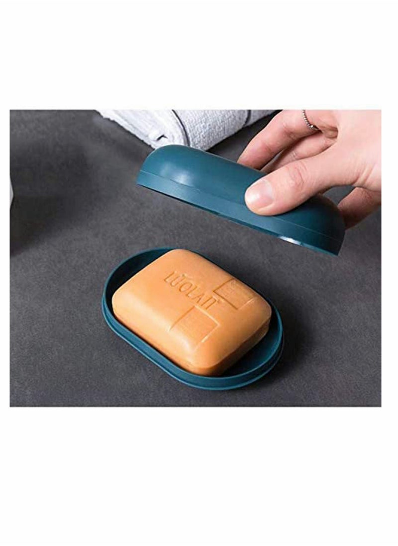 2Pack Soap Dish Travel Soap Box Soap Container Container Soap Tray, Soap Box Case, Holder for Sponges Hand Soap Dish Perfect for Gift, Travel Blue White