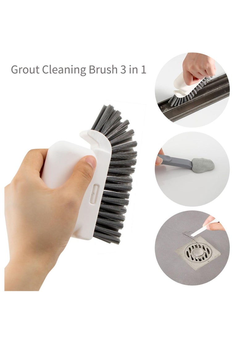 Crevice Cleaning Brush, 2 Pack 3 in 1 Hand-held Groove Gap Cleaning Brush Tools, Window or Sliding Door Track Cleaner for Window Track, Shower, Kitchen, Sink, Corner, Floor Lines