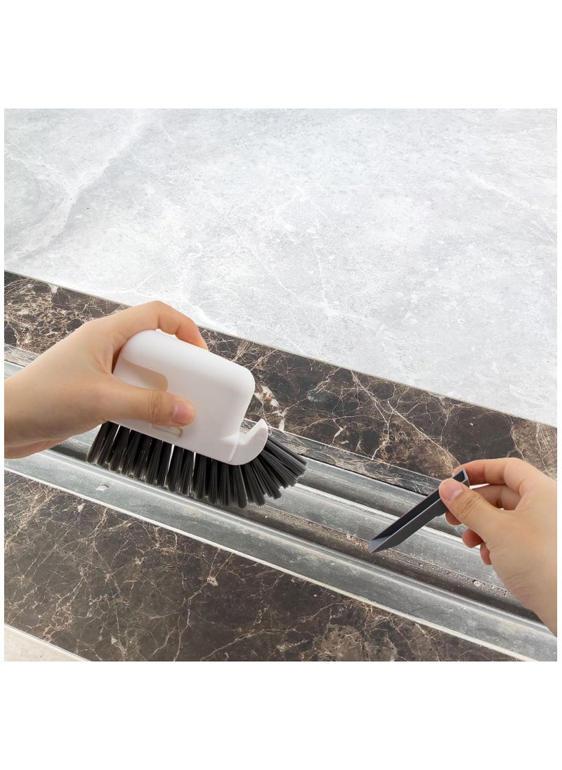 Crevice Cleaning Brush, 2 Pack 3 in 1 Hand-held Groove Gap Cleaning Brush Tools, Window or Sliding Door Track Cleaner for Window Track, Shower, Kitchen, Sink, Corner, Floor Lines
