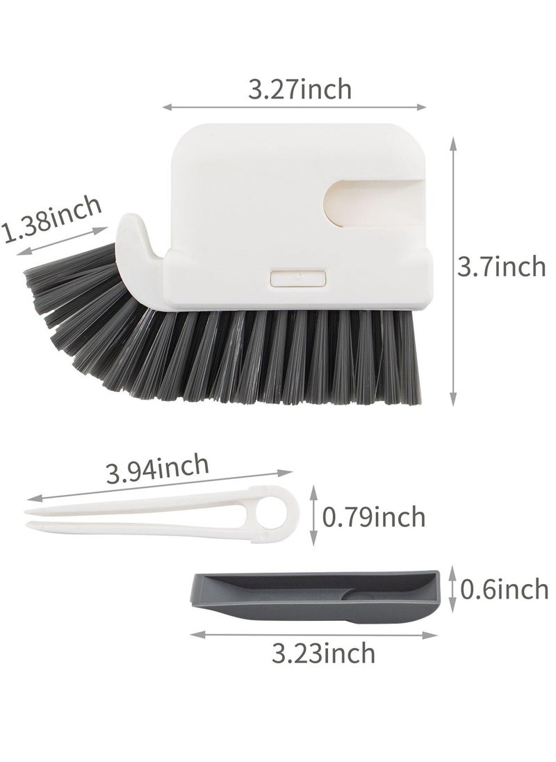 Crevice Cleaning Brush, 2 Pack 3 in 1 Hand-held Groove Gap Cleaning Brush Tools, Window or Sliding Door Track Cleaner for Window Track, Shower, Kitchen, Sink, Corner, Floor Lines