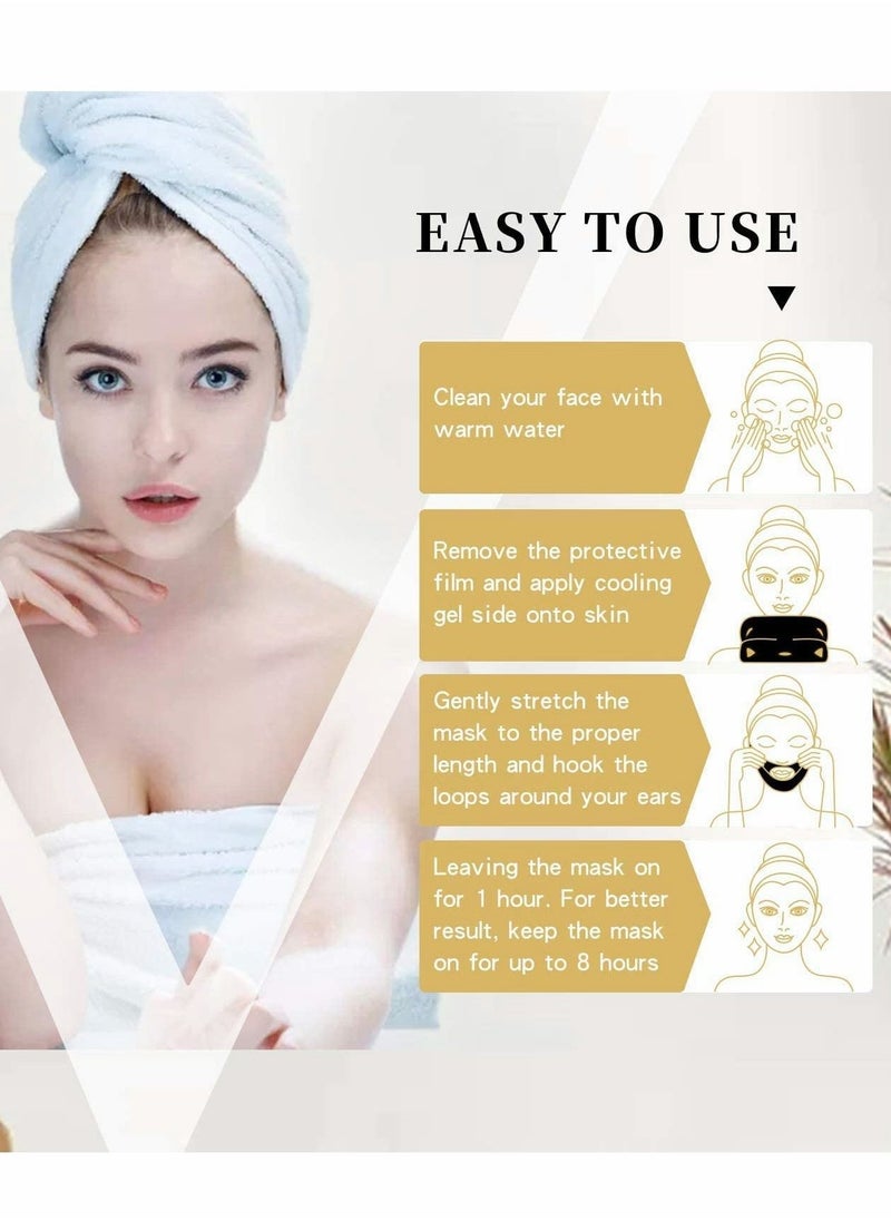 V-Shape Mask, Hanging Ears Hydrogel Line V, Lifting and Contouring Facial Line, Suitable for Double Chin Reduction, Facial Lifting