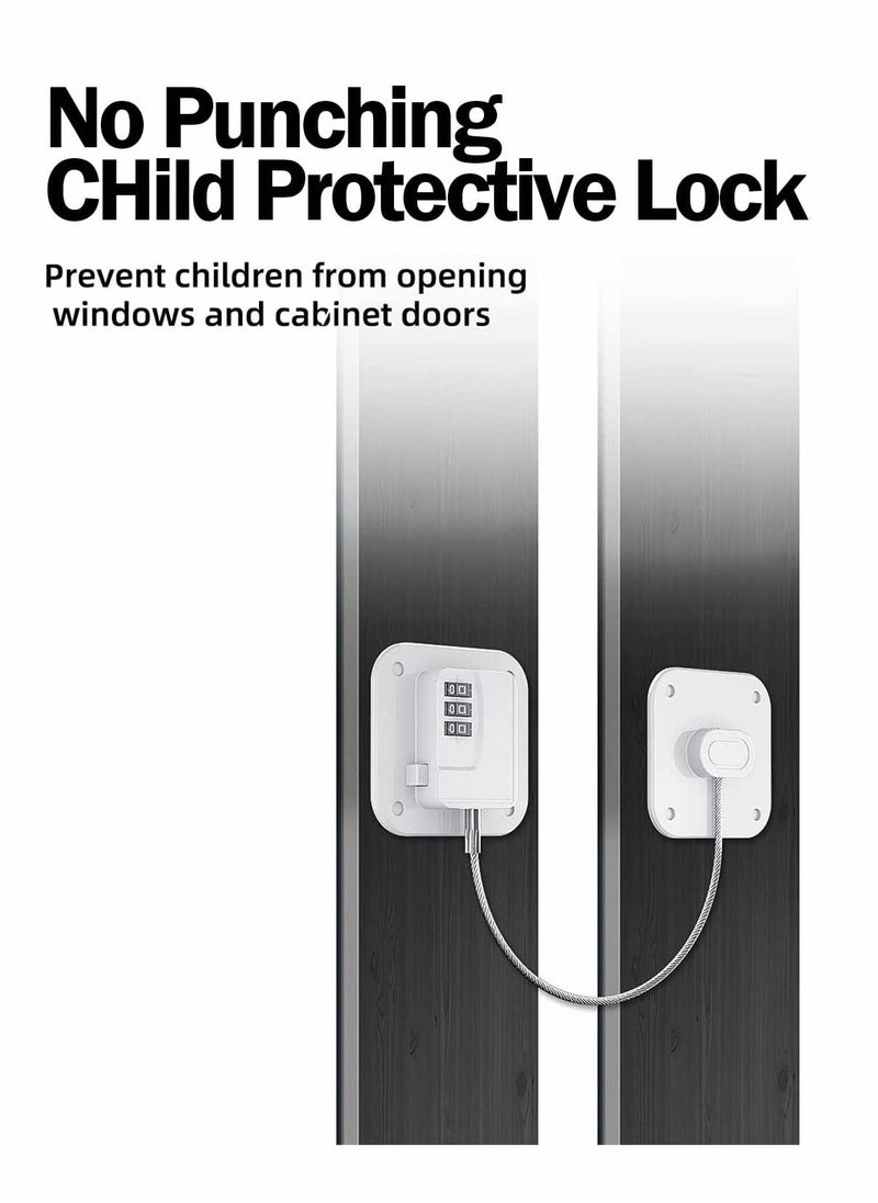 Refrigerator Lock Combination with Digital Password, Easy to Install Child Safety Cabinet Lock for Kitchen Cabinet Lock