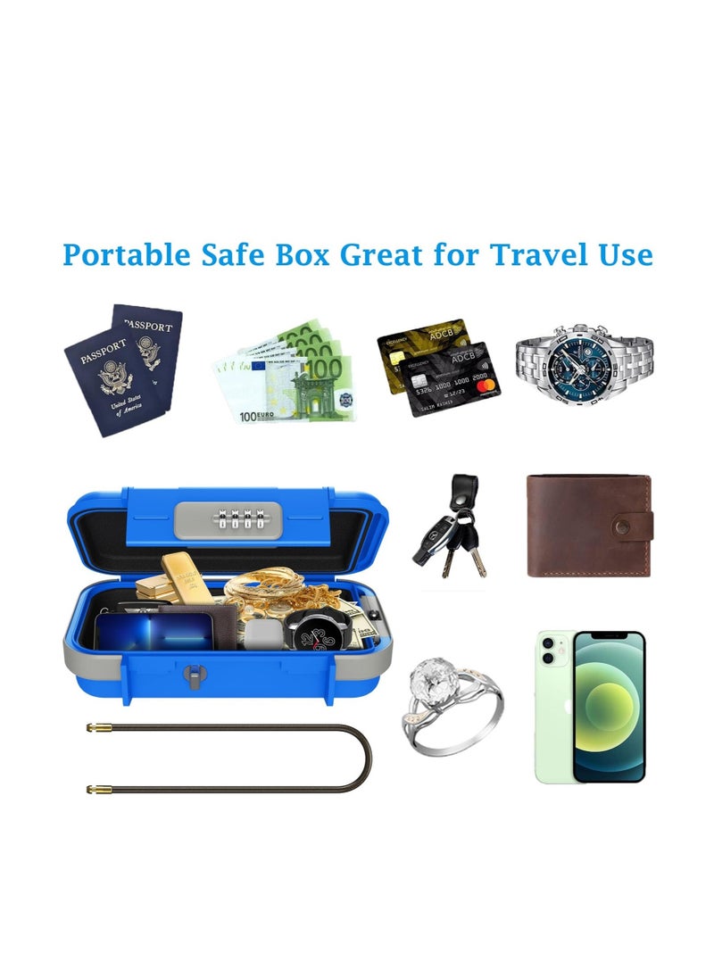 Portable Safe Box, Combination Security Case LockBox with Code, Waterproof Anti-Theft Safe Lockbox, with Removable Chain, Portable Lock Box for Car Dorm Beach Hotel Personal Items Safe