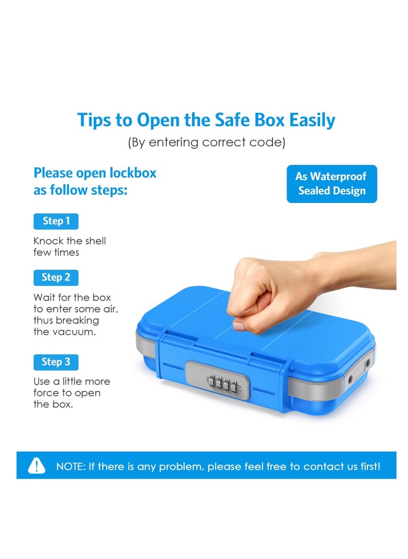 Portable Safe Box, Combination Security Case LockBox with Code, Waterproof Anti-Theft Safe Lockbox, with Removable Chain, Portable Lock Box for Car Dorm Beach Hotel Personal Items Safe