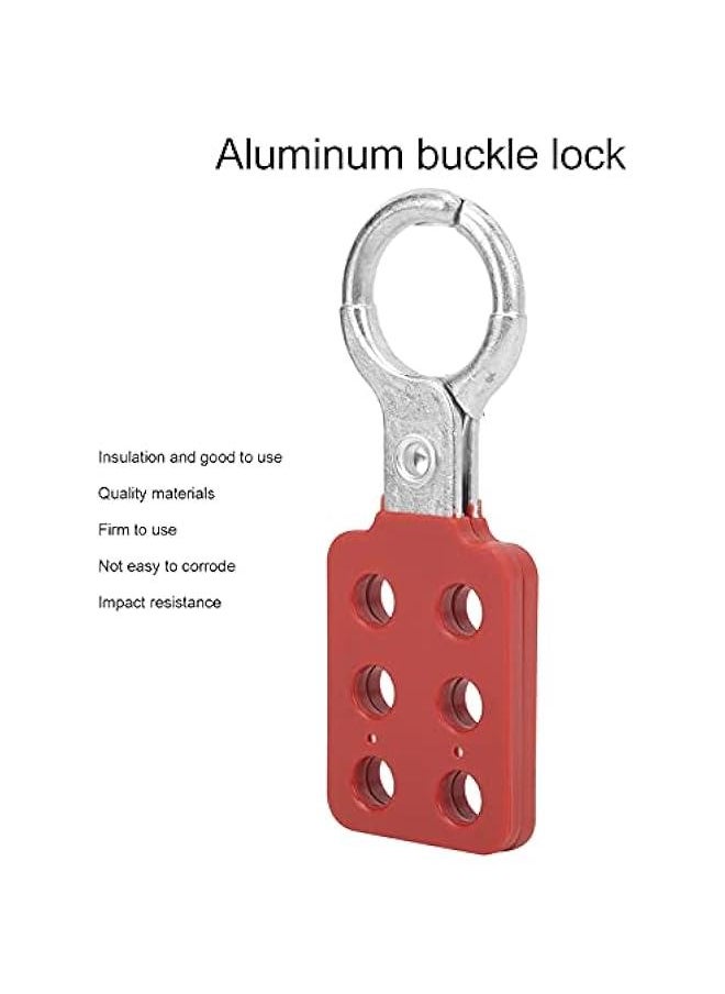 Jaw Steel Lockout Hasp, Lockout Tagout Hasp with Handle and Extended Jaw, Safety Insulation Padlock Hasp, Insulated Lock Hasp, with 6 Holes Interlock, 10Piece, 1.0''