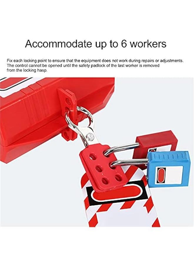 Jaw Steel Lockout Hasp, Lockout Tagout Hasp with Handle and Extended Jaw, Safety Insulation Padlock Hasp, Insulated Lock Hasp, with 6 Holes Interlock, 10Piece, 1.0''