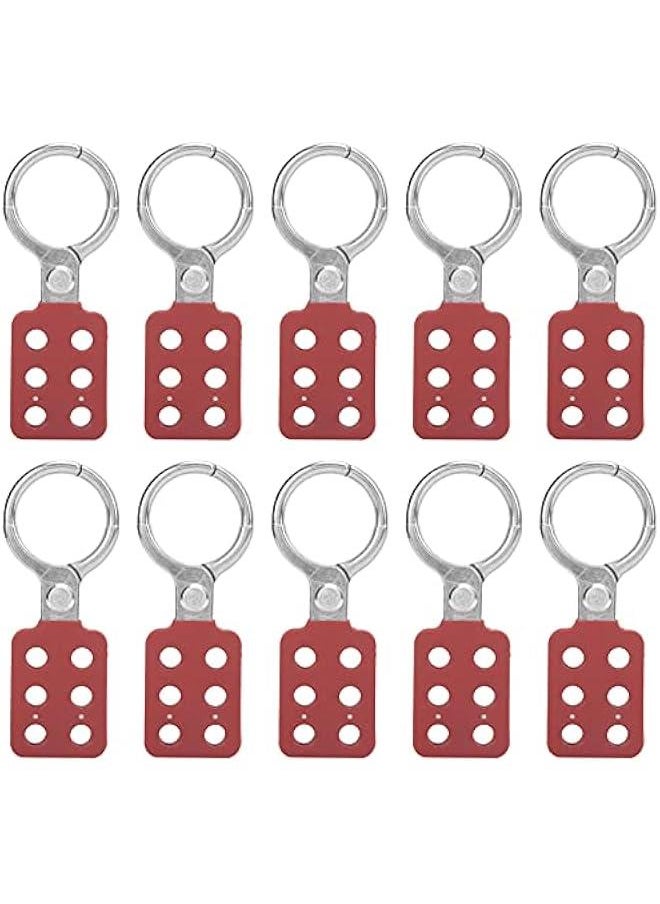 1.5'' Jaw Steel Lockout Hasp, Lockout Tagout Hasp with Handle and Extended Jaw, Safety Insulation Padlock Hasp, Insulated Lock Hasp, with 6 Holes Interlock, 10Piece