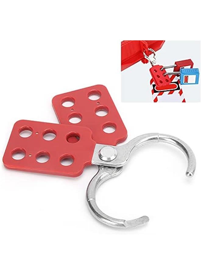 1.5'' Jaw Steel Lockout Hasp, Lockout Tagout Hasp with Handle and Extended Jaw, Safety Insulation Padlock Hasp, Insulated Lock Hasp, with 6 Holes Interlock, 10Piece