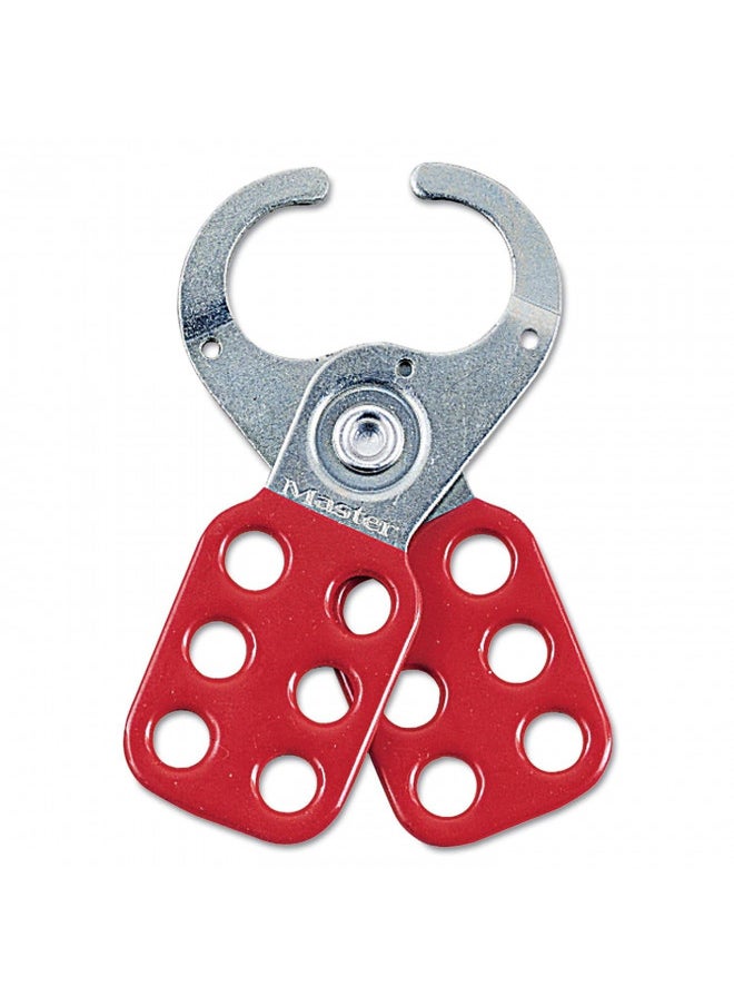 Master Lock 421 Lockout Tagout Hasp with Vinyl-Coated Handle and Extended Jaw, Red