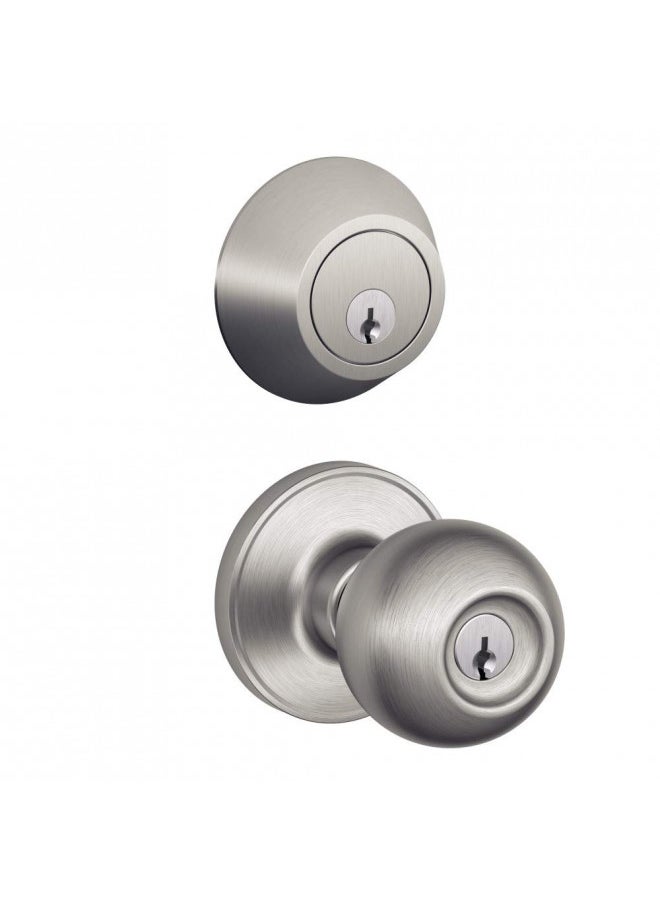 Schlage JC60 V CNA 630 Single Cylinder Keyed Entry Lock Deadbolt, Stainless Steel