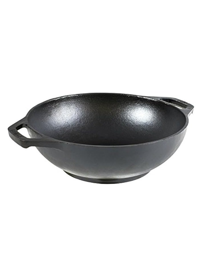 9 Inch Cast Iron Mini Wok w/ Loop Handles