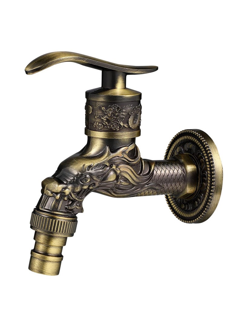 Brass Basin Taps Zinc Alloy Antique Faucet Vintage Brass Wall Mounted Water Faucet European antique faucet Classic Antique Sink Tap for Kitchen Bathroom Washing Machine and Outdoor Garden