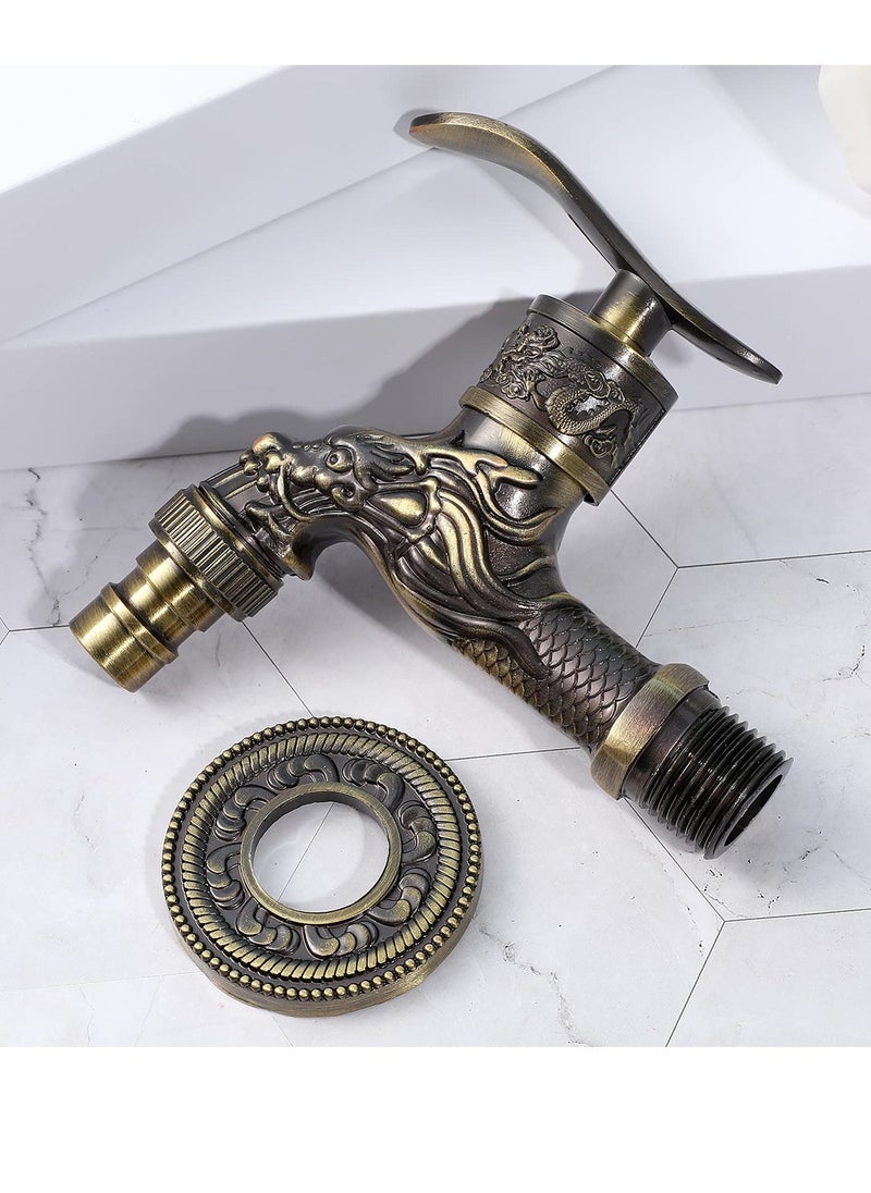 Brass Basin Taps Zinc Alloy Antique Faucet Vintage Brass Wall Mounted Water Faucet European antique faucet Classic Antique Sink Tap for Kitchen Bathroom Washing Machine and Outdoor Garden