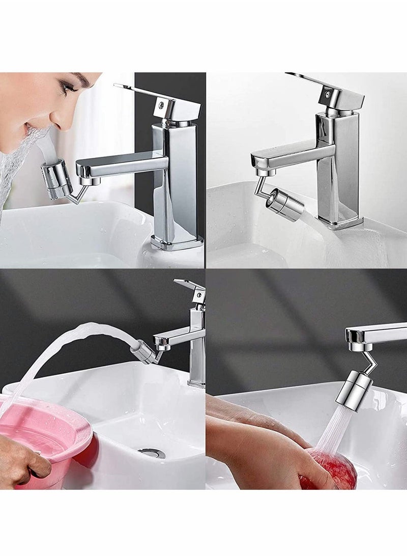 Splash Filter Faucet, Universal 720° Rotatable Faucet Sprayer Head Oxygen-Enriched Foam with 2 Water Outlet Modes 4-Layer Net Filter