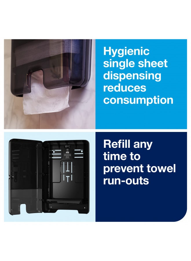 Tork Xpress Multifold Hand Towel Dispenser Black H2, One-at-a-Time dispensing, Elevation Range, 552028