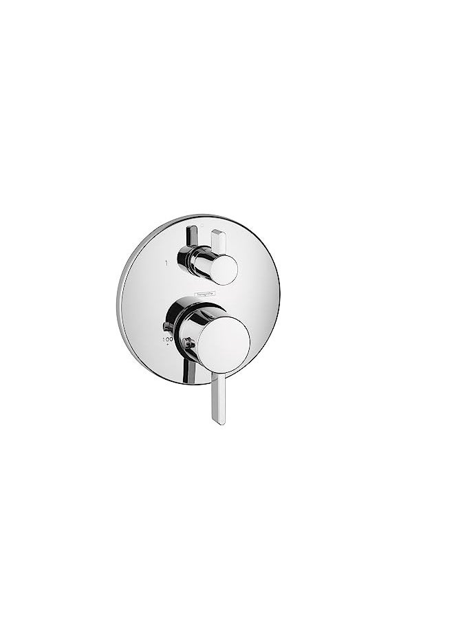 hansgrohe 04230000 S Thermostatic Trim with Integrated Volume Control-Less Valve, 6.75 x 6.75 x 3.00 Inches, Chrome