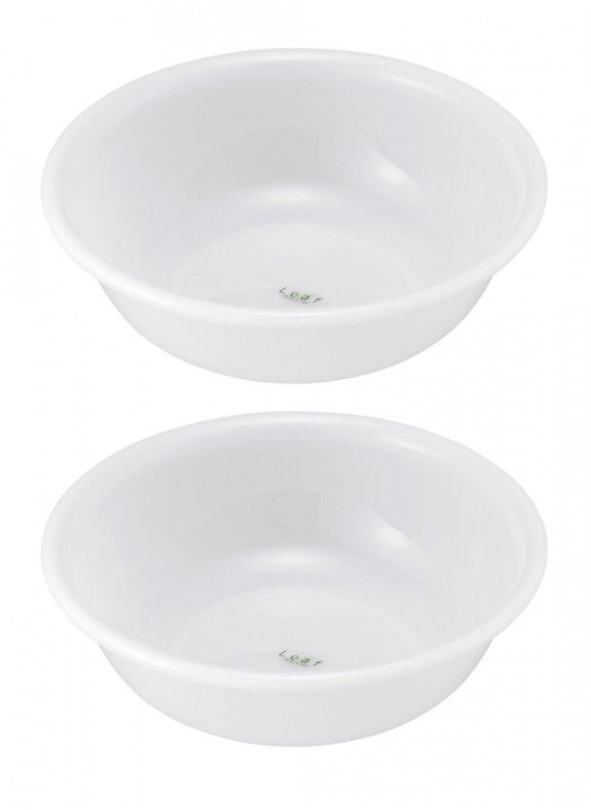 Inomata Japanese Plastic Basin Tub Leaf Series White