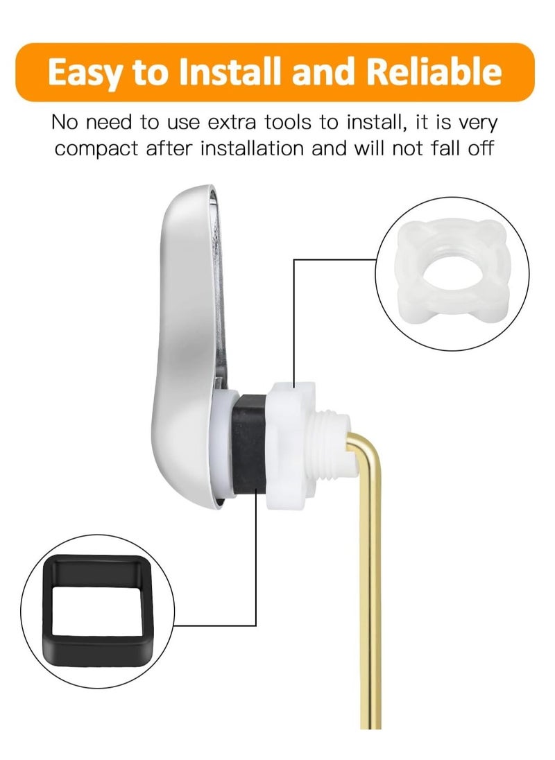 Front Mount Toilet Handle, Toilet Handle Replacement Kit, Universal Toilet Flush Handle, Zinc Alloy Toilet Tank Trip Lever with H2 Brass Arm, Tank Flush Lever Replacement Handle