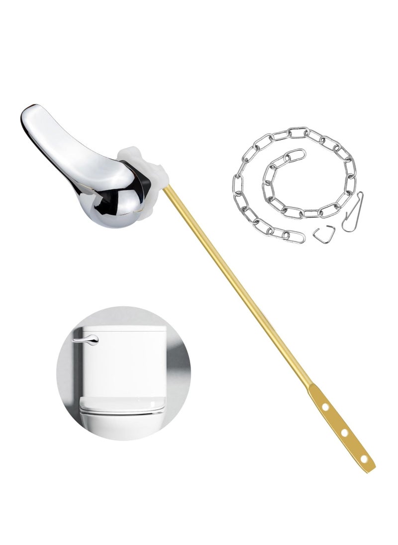 Front Mount Toilet Handle, Toilet Handle Replacement Kit, Universal Toilet Flush Handle, Zinc Alloy Toilet Tank Trip Lever with H2 Brass Arm, Tank Flush Lever Replacement Handle