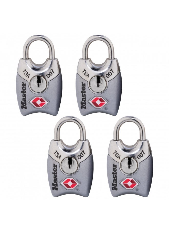 Master Lock 4689Q TSA Approved Luggage Lock, 4 Pack, Colors May Vary