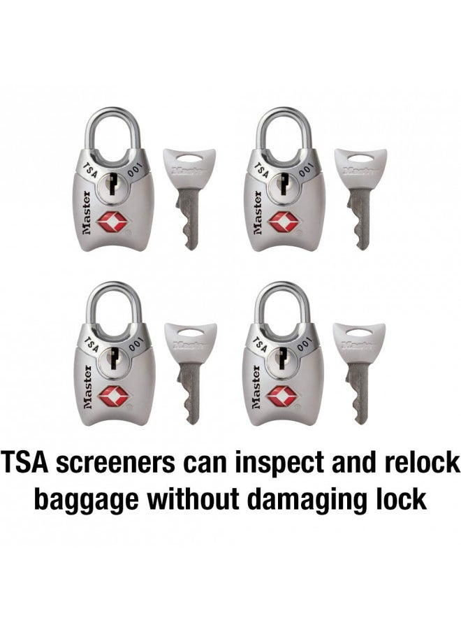 Master Lock 4689Q TSA Approved Luggage Lock, 4 Pack, Colors May Vary