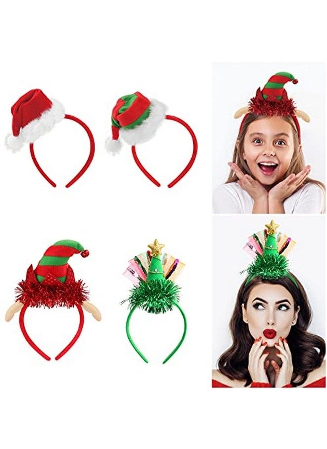 Christmas Headband Santa Hat Christmas Tree Headband Elf Headband For Adult Ldren Christmas Costumes Accessory Holiday Party Decoration4 Pack