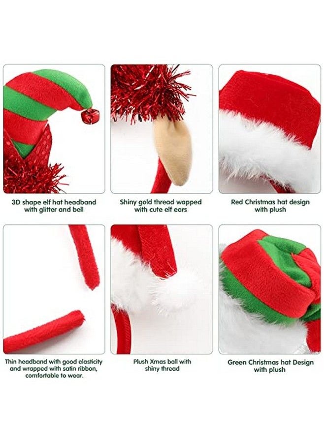 Christmas Headband Santa Hat Christmas Tree Headband Elf Headband For Adult Ldren Christmas Costumes Accessory Holiday Party Decoration4 Pack