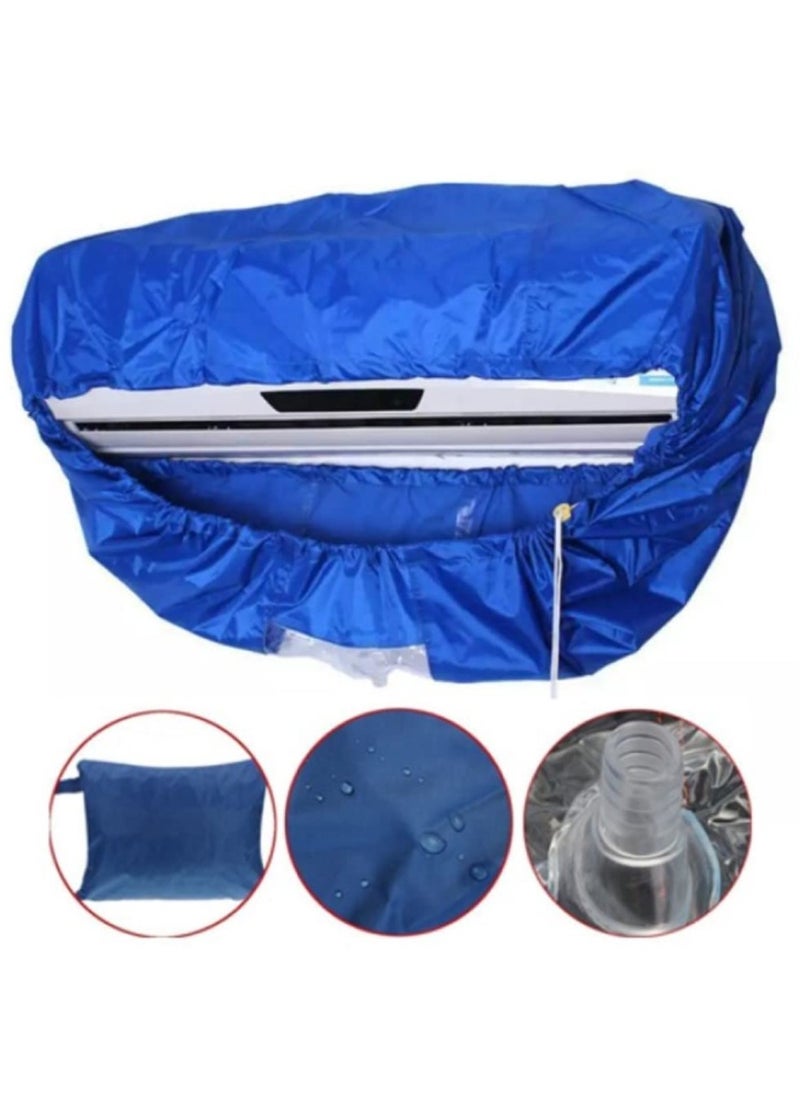 Air Conditioning Cleaning Waterproof Cover with Drain Outlet, Protector Dust Washing Bag For Large Size (2P-3P) Wall Mounted AC Service with Pipe.