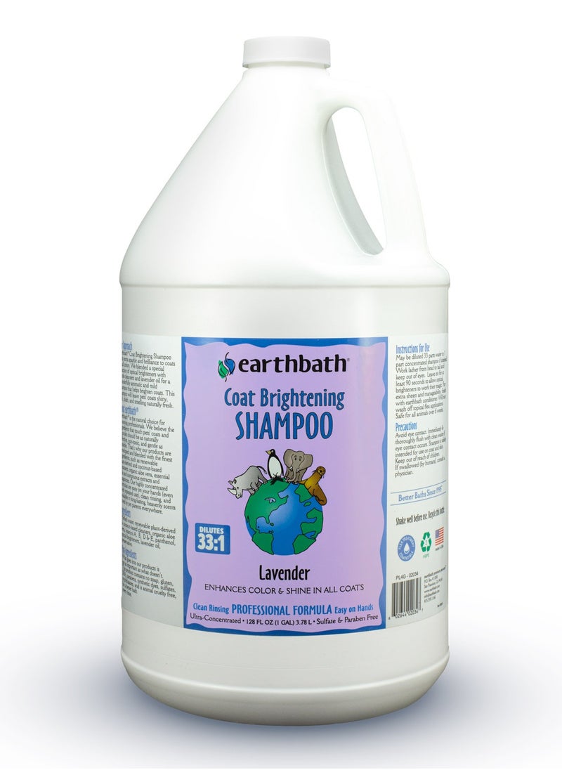 Earthbath Coat Brightening Shampoo – Lavender, Made in USA, 128 oz (1 Gallon )