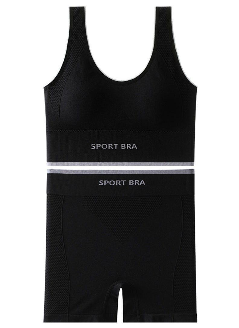 3-Pack Sportswear Set with Sports Bra and Wide Briefs in White, Black, and Orange