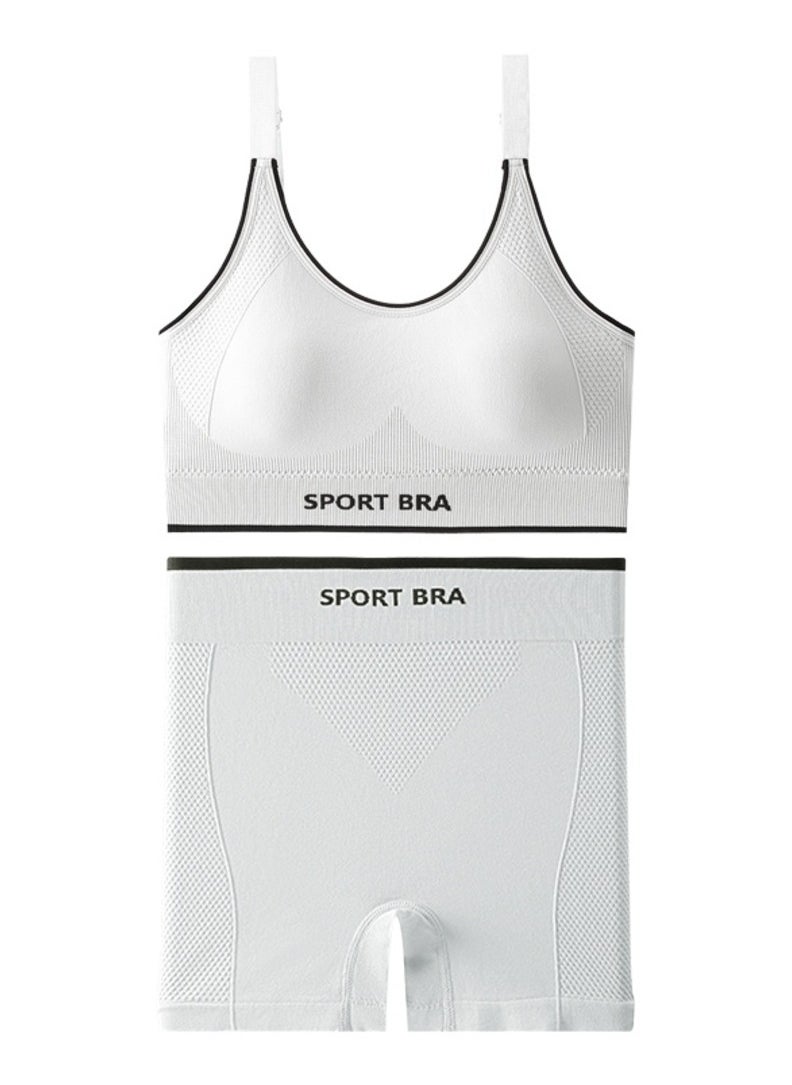 3-Pack Sportswear Set with Sports Bra and Wide Briefs in White, Black, and Purple