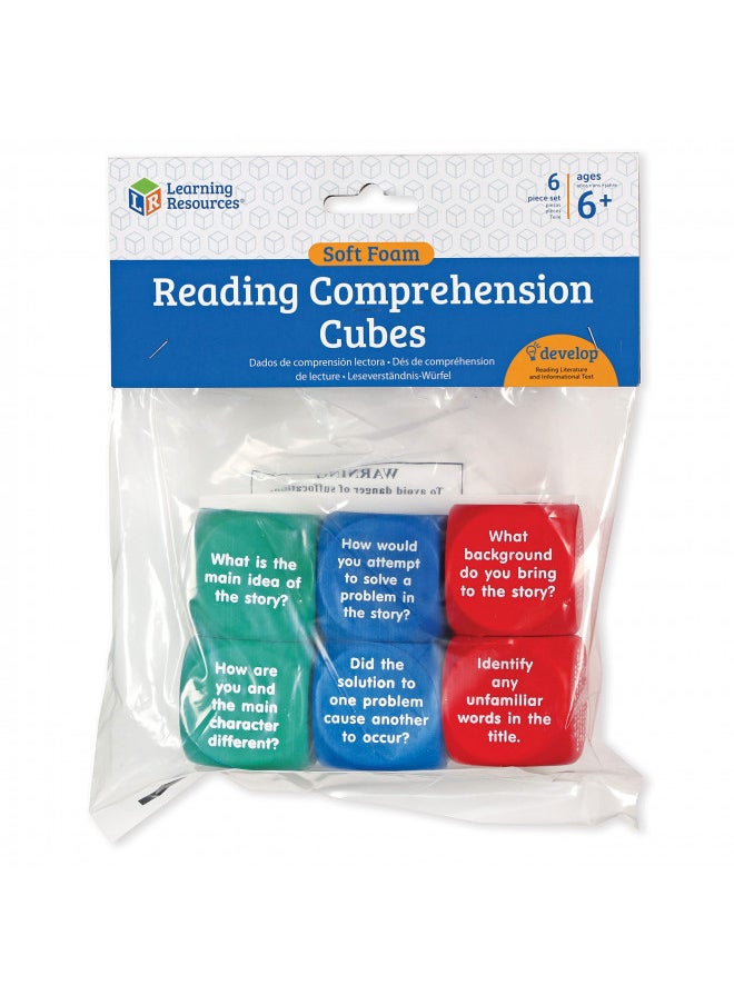 Learning Resources Reading Comprehension Cubes - Set of 6, Kids Ages 6+ Teacher and Classroom Supplies, Reading Aids for Kids