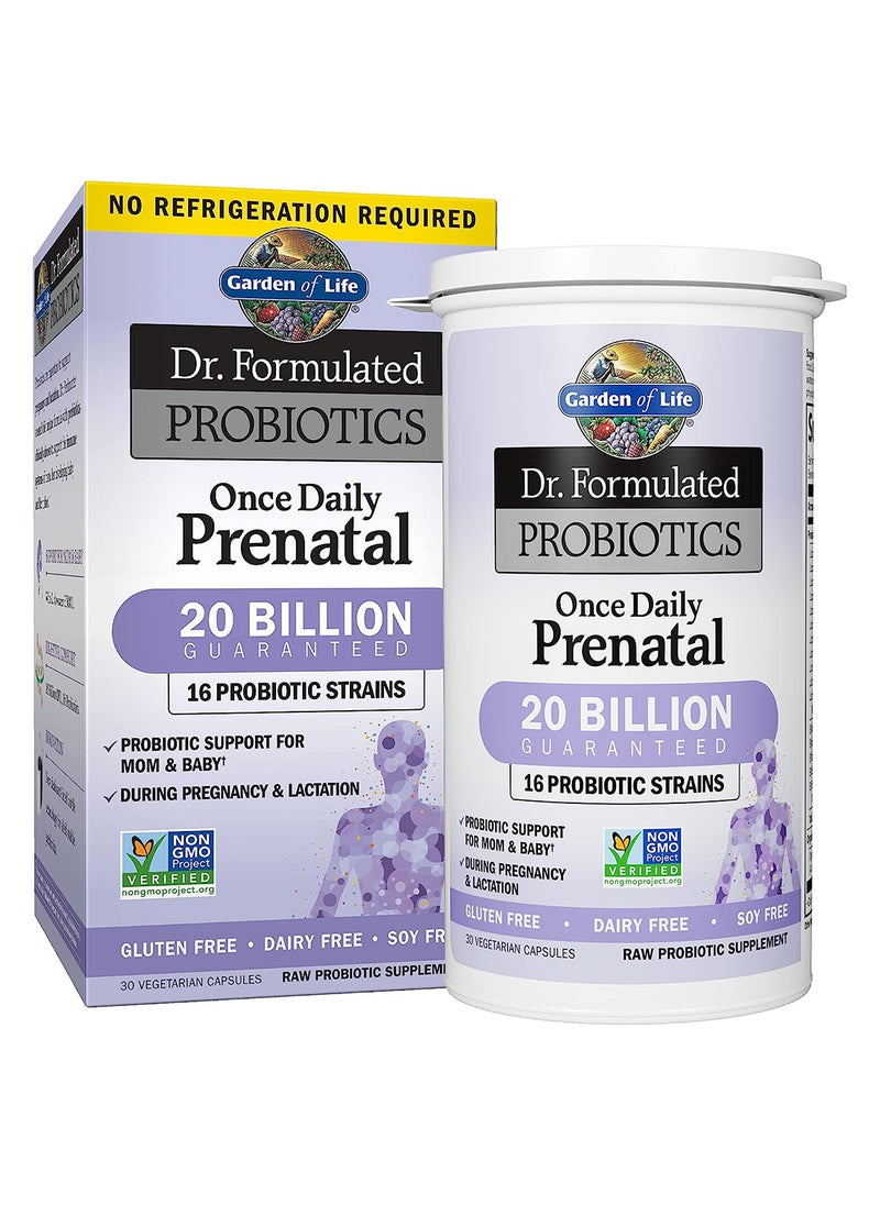 Dr. Formulated Once Daily Prenatal Infused With 16 Probiotics Strains Probiotic- 30 Vegetarian Capsules