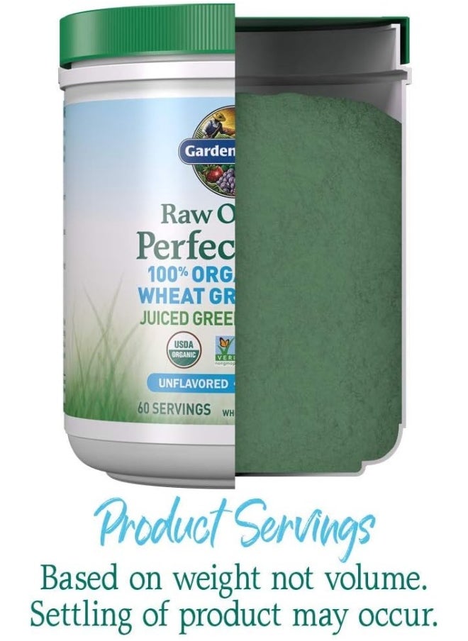 Raw Organic Perfect Food 100% Organic Usa Wheat Grass Juice Juiced Green Superfood Greens Powder 60 Servings