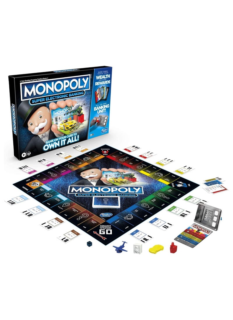 Monopoly Super Electronic Banking Game, Ultimate Rewards Board Game – Digital Cards, Unique Rewards, Property Trading, and Fly to Any Property, Ages 8+