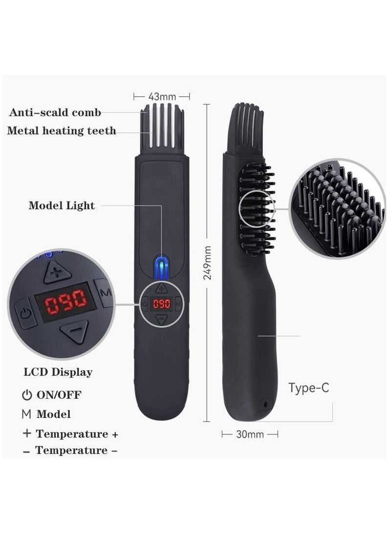 Men Hair Styling Straightener Brush Hot Heating Comb Beard Straightener Brush Professional Hair Style Straight Comb Tool