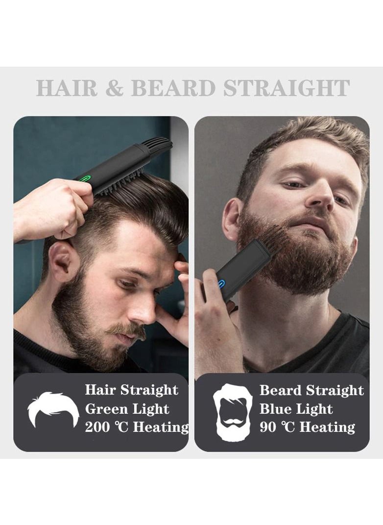 Men Hair Styling Straightener Brush Hot Heating Comb Beard Straightener Brush Professional Hair Style Straight Comb Tool