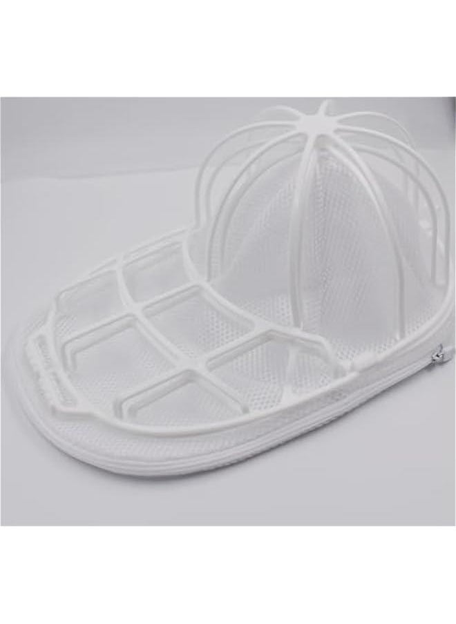 Hat Washer Cage for Washing Machine,Baseball Cap Hat Washing Cage,Hat Laundry Cage Bag for Washer (White)