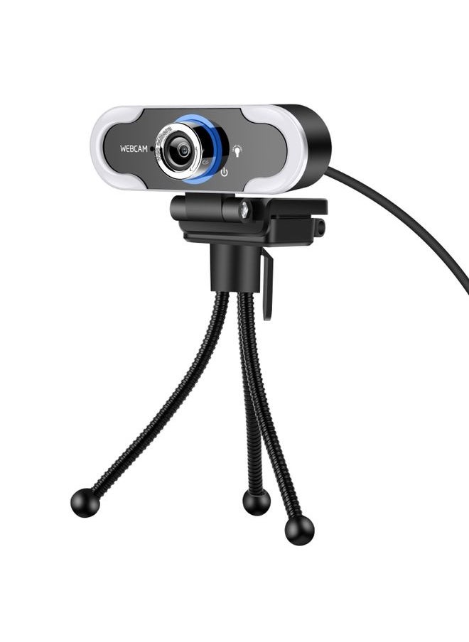 C13 1080P High-Definition Touch 3-level Brightness Web Camera Fill Light Camera Live Webcast Webcam with Tripod