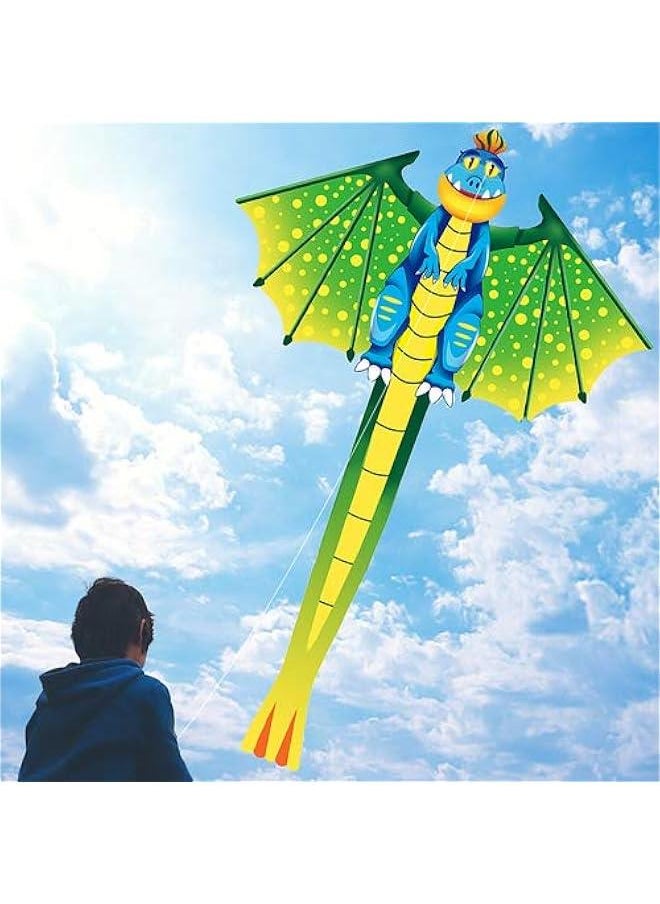 2 Pack Kites, Dinosaur Kite and Airplane Kite for Kids and Adults with 328ft Kite String Beach Games Outdoor Activities