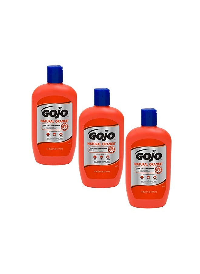 Gojo 957 Natural Orange Pumice Hand Cleaner - 14 oz. - 3 Pack