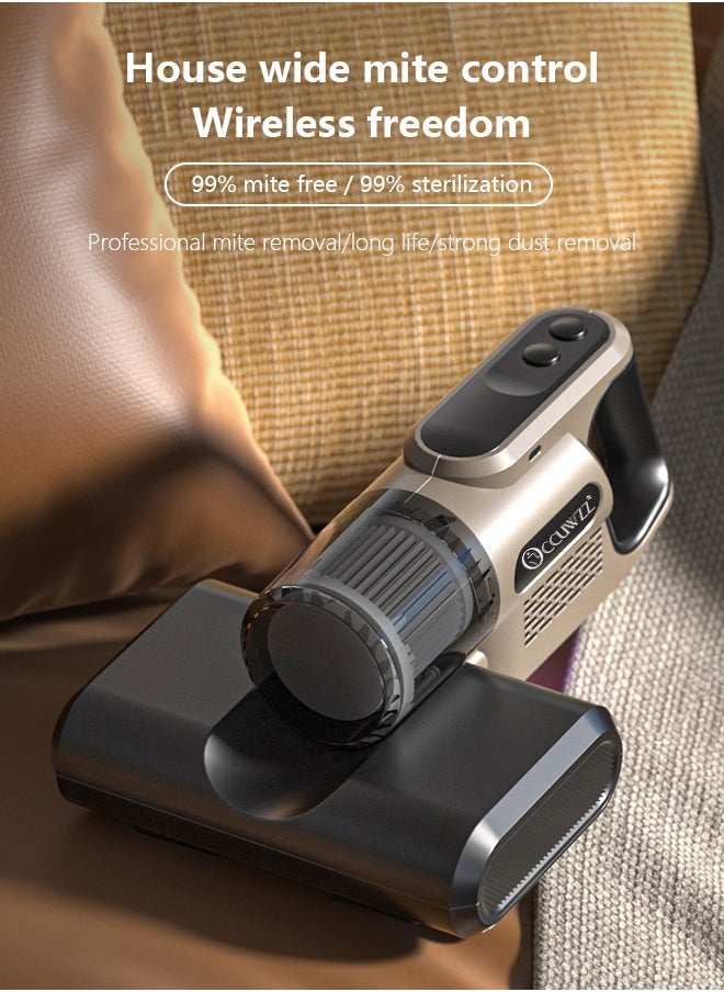 Cordless Mattress Vacuum Cleaner UV Bed Vacuum Min Tapping Handheld Dust Mite Vacuum for Bed Cleaning & Fabric Sofa